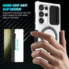 For Samsung Galaxy S24 Ultra 5G Sliding Camshield MagSafe Holder TPU Hybrid PC Phone Case(Black White)