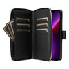 For iPhone 13 Pro Nine-card Slots Zipper Wallet Bag Leather Phone Case(Black)