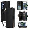 For Samsung Galaxy A15 Nine-card Slots Zipper Wallet Bag Leather Phone Case(Black)