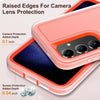For Samsung Galaxy S24 / S25 5G Rugged PC Hybrid Silicone Phone Case with Holder(Transparent+Orange)