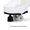 DF08 Dual-Purpose Walking Shoes Four-Wheel Shrinkable Brake Roller Skates, Size:43(Black)