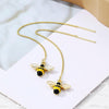 E2210-9 Bee Long Ear Wire Women Simple Earrings