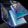 For Samsung Galaxy Note10 Magnetic Metal Frame Double-sided Tempered Glass Case(Silver)