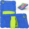 For Samsung Galaxy Tab A8.0 2019 T290 3-Layer Protection Screen Frame + PC + Silicone Shockproof Combination Case with Holder(Blue+Lime)