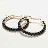 1 Pair Girls Hoop Pearl Earring With Big Circle(Black)
