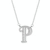 Women Fashion S925 Sterling Silver English Alphabet Pendant Necklace, Style:P