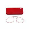 Pince-nez Reading Glasses Frameless Magnifying Glasses, Degree: +100(Red)