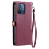 For Redmi 11A 4G Global Wallet Multi-card Slot Leather Phone Case with Lanyard(Wine Red)