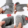 0-1 Year Old Spring and Autumn Knitted Baby Shoes Warm Toddler Cotton Shoes, Size:Inner Length 11cm(Gray Stars)