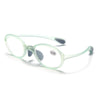 Portable Magnifying Glass Presbyopic Glasses Silicone Anti-Blue Light Reading Glasses, Degree: +100(Light Green)