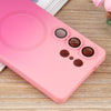 For Samsung Galaxy S25 Ultra 5G Liquid TPU Silicone Gradient MagSafe Phone Case(Pink Red)