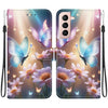 For Samsung Galaxy S22+ 5G Crystal Texture Colored Drawing Leather Phone Case(Butterfly Love Flower)