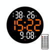 10-Inch Led Digital Wall Clock 2-Color Large Screen Electronic Clock With Temperature Display(Orange)