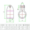 25mm 316 Stainless Steel Parasol Awning Yacht Movable Sliding Sleeve