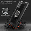 For Huawei P40 Pro / P40 Pro+ Carbon Fiber Protective Case with 360 Degree Rotating Ring Holder(Black)