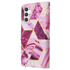 For Samsung Galaxy S25+ 5G Marble Bronzing Stitching Leather Phone Case(Purple)