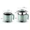 Multi-Function Electric-Cooker Mini Dormitory Student Cooking Rice Stir Frying Non-Stick Pot, 110V US Plug, Colour: Green Manual with Steaming Grid(1.7L)