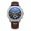 Ochstin 5039C Multifunctional Business Men Watch Luminous Waterproof Leather Quartz Watch(Silver+Black+Coffee)