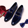 Pointed Set Men Leather Shoes, Size:48(Blue)
