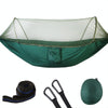 Portable Outdoor Camping Full-automatic Nylon Parachute Hammock with Mosquito Nets, Size : 250 x 120cm (Dark Green)