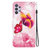 For Samsung Galaxy A32 5G Crystal Texture Colored Drawing Leather Phone Case(Pink Butterflies)