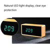 1502 Temperature And Humidity Electronic Clock Solid Wood LED Digital Control Alarm Clock, Colour: Green
