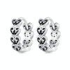 SCE1613 Sterling Silver S925 Black Heart Shape Earrings