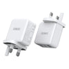 DUZZONA T9 65W Dual USB-C / Type-C+USB GaN Fast Charger, Specification:UK Plug