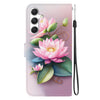 For Samsung Galaxy S23 FE 5G Crystal Texture Colored Drawing Leather Phone Case(Lotus)