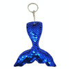 10 PCS Reflective Mermaid Keychain Sequins Mermaid Tail Accessories Car Luggage Pendant(Royal Blue 5)