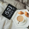 Large Screen LED Clock Bedside Multifunctional Electronic Alarm Clock(Black Shell White Light)