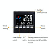 2159 Household Temperature And Humidity Display Alarm Clock Indoor Electronic Digital Display Multi-Function Color Screen Clock(Black)
