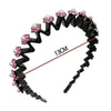 Pearl Rhinestone Wavy Headband Thin Edge Non-Slip Clip Headgear(5 Black)