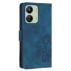 For Redmi 13C 4G / 5G Tulips Embossed Leather Phone Case with Lanyard(Blue)