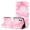 For Samsung Galaxy A06 4G Colored Drawing Marble Pattern Leather Phone Case(Pink Marble)