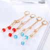 Personality Sweet Fairy Qualities Fashion Long Tassel Crystal Earrings(Red)