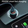 PD 20W Aluminum Alloy Dual Interface Car Fast Charger (Blue)