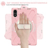 For Xiaomi Redmi Pad Pro 12.1 Rotatable Holder Silicone Hybrid PC Tablet Case with Shoulder Strap(Cherry Blossom Pink)