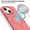 For iPhone 15 Shockproof MagSafe Armor PC Hybrid TPU Phone Case(Dark Pink+Maroon)