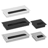 ABS Table Rectangle Wire Hole Cover Outlet Port With Brush PC Desk Cable Organizer, Size: 80x160mm Black