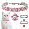 Diamond Dog & Cat Collar, Small, Black/White - Rhinestone Pet Jewellery