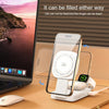 C40 Folding 3 in 1 MagSafe Magnetic Wireless Charger with LED Light(White)