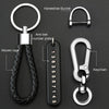 Car Key Anti Lost Woven Lanyard Pendant Keychain Cell Phone Number Plate(8 Horseshoe Buckle+Hand Strap+Number Card)