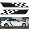2 PCS/Set D-962 Checkered Flag Pattern Car Modified Decorative Sticker(Black)