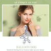 S925 Sterling Silver Cute Balloon Dog Charm DIY Bracelet Accessory, Style:Bead+Chain