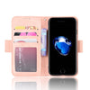 For iPhone SE 2022 / SE 2020 Wallet Style Skin Feel Calf Pattern Leather Case with Separate Card Slot(Pink)