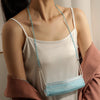 Glossy Crystal Beads Handmade Mask Anti-Lost Hanging Lanyard Chain Glasses Chain(Solid Color Sky Blue)