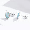 DIY Earrings Cat Sterling Silver Earrings Zircon Earrings(Silver)