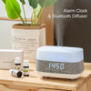 300ml Bluetooth Clock Aromatherapy Humidifier with Seven-color Ambient Light,EU Plug(Gray White)