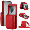 For Samsung Galaxy Z Flip6 AwQuer Crossbody Zipper Wallet Bag Litchi Leather Phone Case(Red)